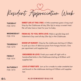 a resident appreciation list